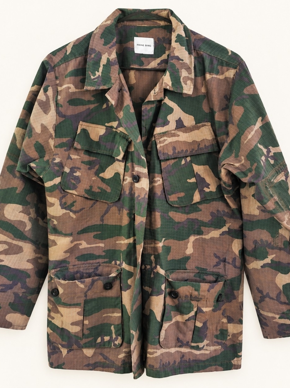 Anine Bing Camouflage Utility Jacket - Green/Brown